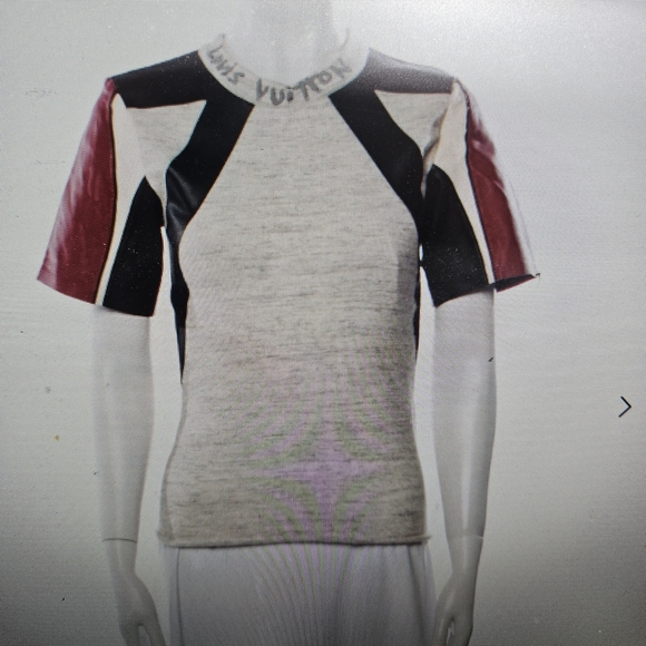 Louis Vuitton Tops - Louis Vuitton Colorblock Short Sleeve Knit Top in Gray, Black & Burgundy